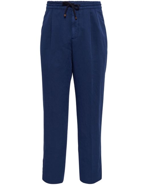 Brunello Cucinelli pleated linen-cotton trousers