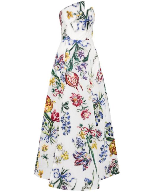 Marchesa Notte Alexander floral-print gown