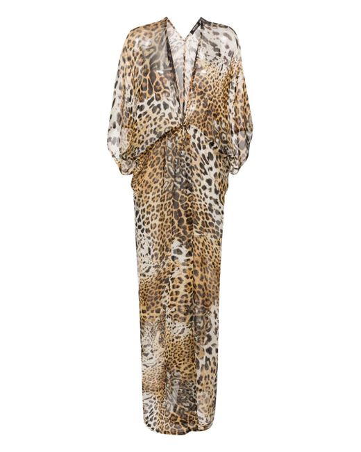 Roberto Cavalli leopard-print beach dress