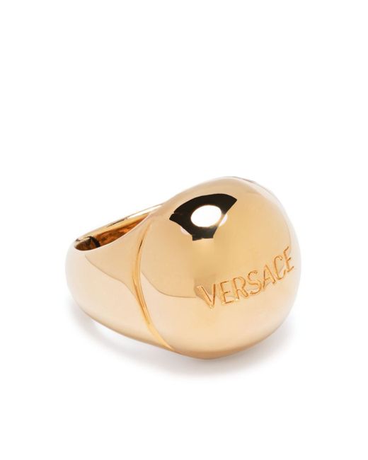 Versace Sphere logo-engraved ring