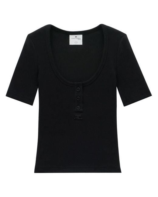 Courrèges Holistic Snaps ribbed-knit top