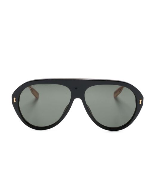 Gucci logo-engraved navigator-frame sunglasses