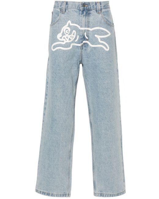 Icecream Running-Dog-print mid-rise jeans