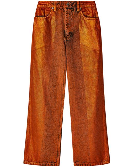 Eckhaus Latta coated overdyed wide-leg jeans
