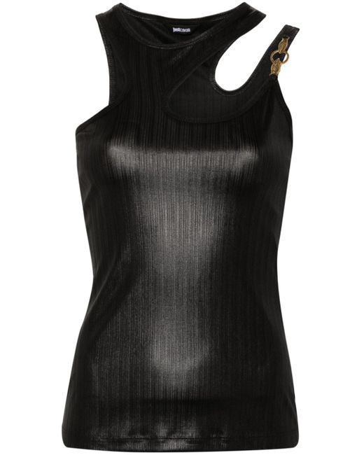 Just Cavalli snake-detail ribbed top