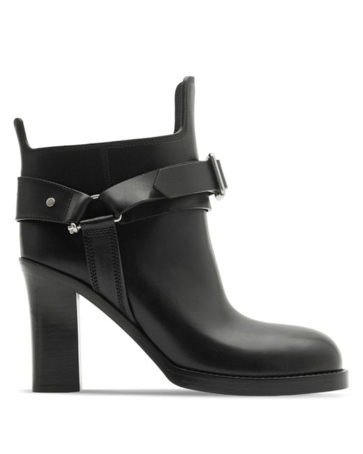 Burberry buckled 100mm leather ankle boots
