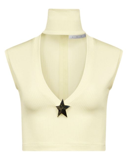 Area Star Stud-detail sleeveless knitted top