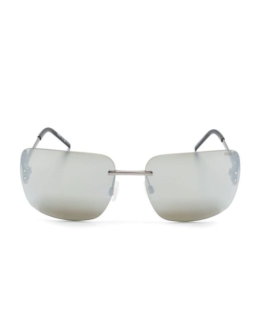 Hugo Boss logo-lettering rectangle-frame sunglasses