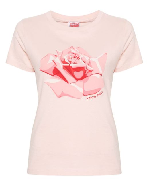 Kenzo rose-print T-shirt