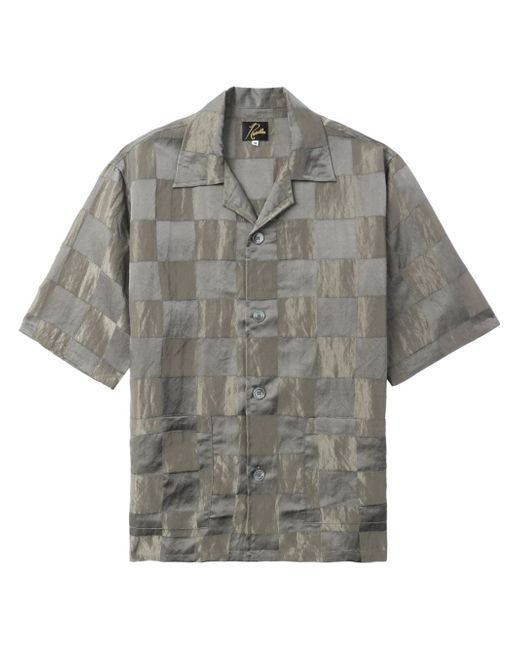 Needles crinkled checkerboard shirt