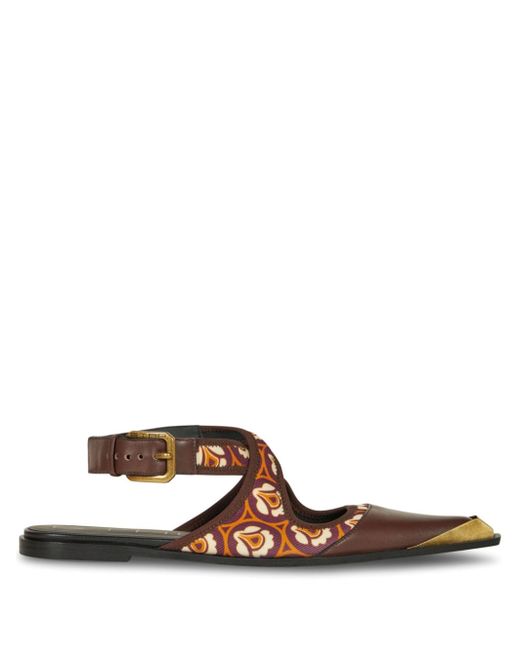 Etro floral-print buckled ballerina shoes