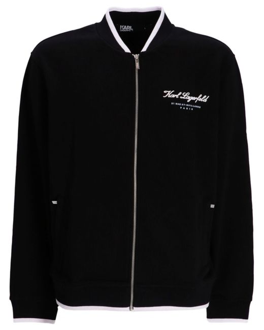 Karl Lagerfeld logo-print zip-up jacket