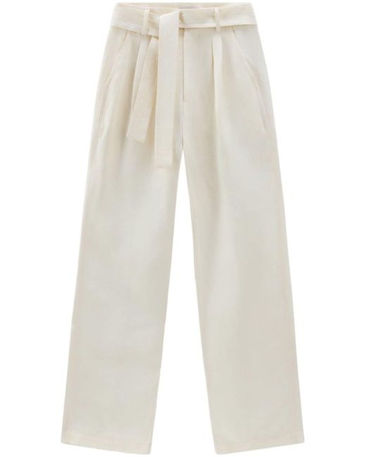Woolrich belted straight-leg trousers