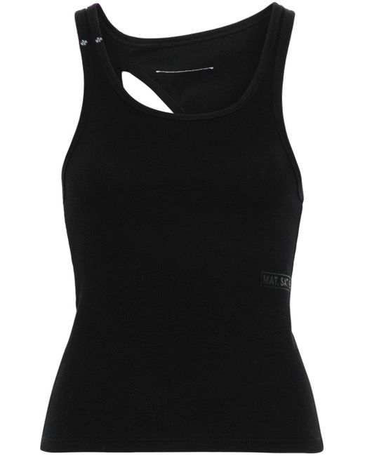 Mm6 Maison Margiela cut-out ribbed tank top