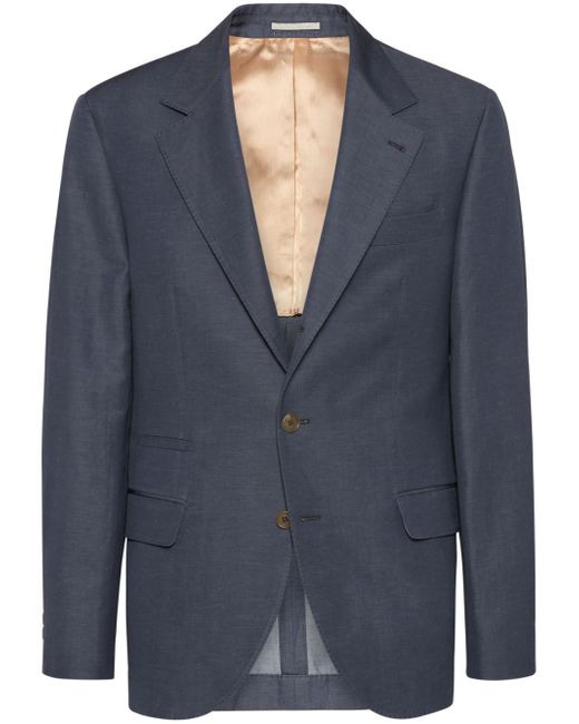 Brunello Cucinelli single-breasted wool-linen blazer
