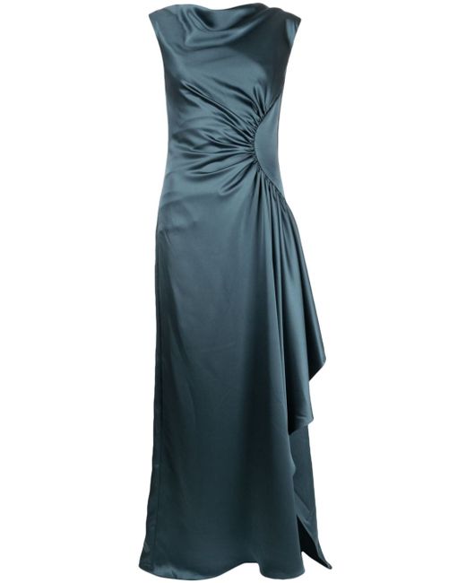 Amsale asymmetric side drape gown