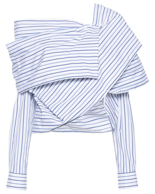 Dries Van Noten striped one-shoulder blouse
