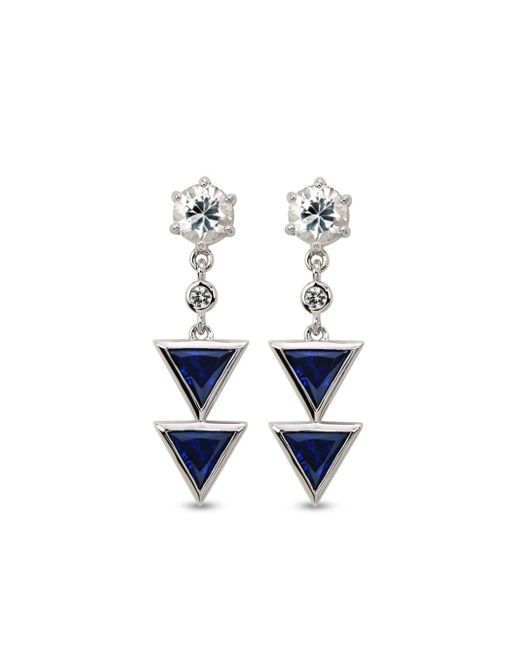 Lark & Berry sterling Bright Future sapphire drop earrings