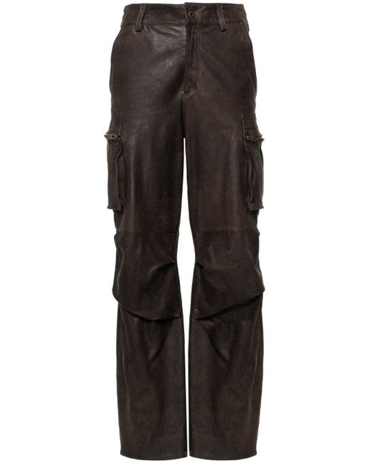 Salvatore Santoro straight-leg cargo leather trousers