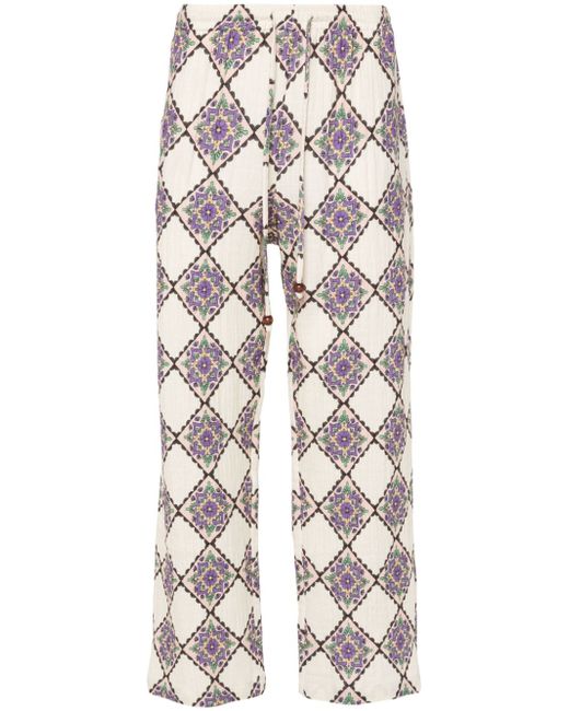 Siedres geometric-print trousers
