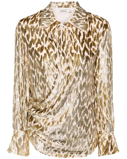 Simkhai Luella leopard-print blouse