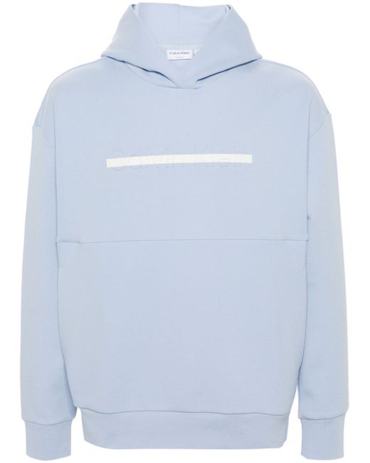 Calvin Klein logo-embossed cotton-blend hoodie