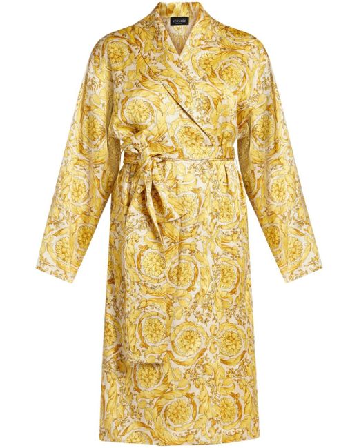 Versace Barocco-print silk-satin robe