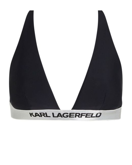 Karl Lagerfeld logo-underband triangle bikini top