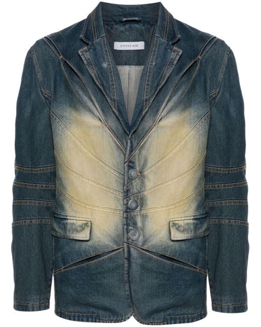 Juntae Kim Gather-Slash tailored denim jacket