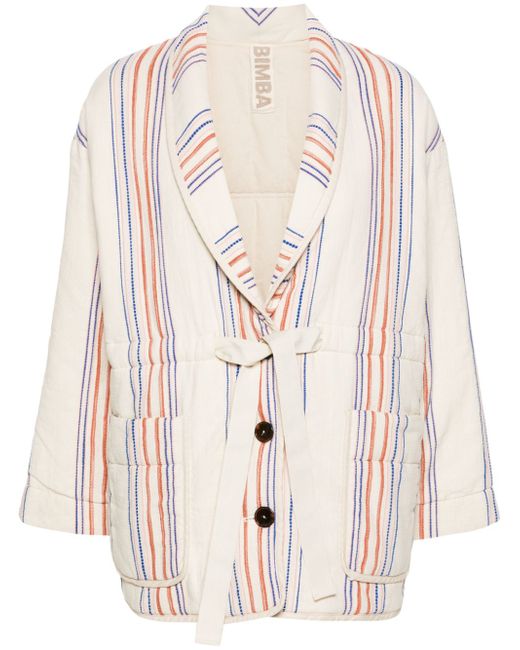 Bimba Y Lola striped cotton padded jacket