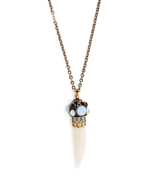 Lardini tooth-pendant long necklace