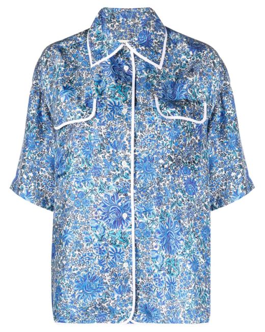 Sandro floral-print silk shirt