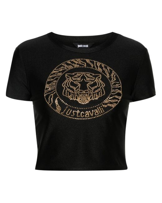 Just Cavalli tiger head-beaded T-shirt