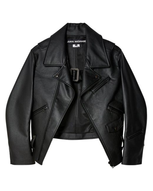 Junya Watanabe buckle-fastened faux-leather biker jacket