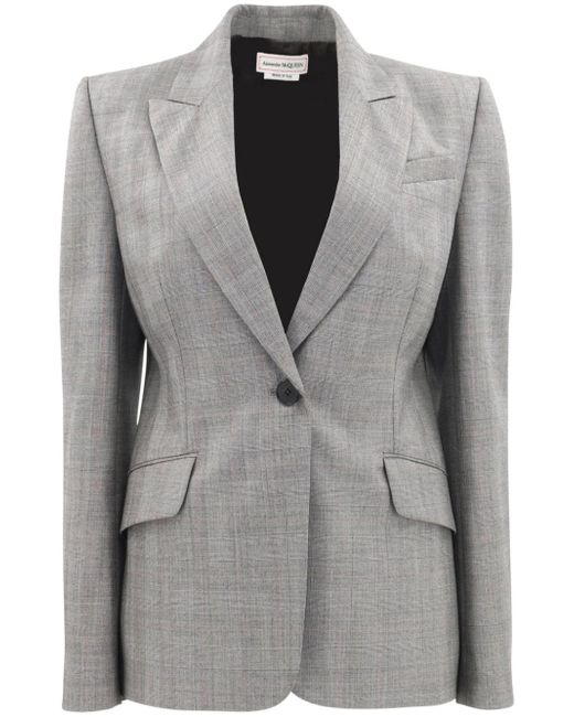 Alexander McQueen Prince of Wales single-breasted blazer