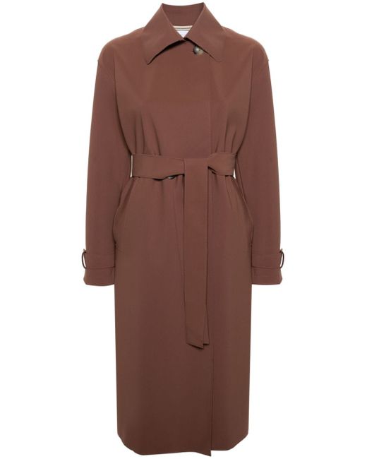 Harris Wharf London spread-collar belted trench coat