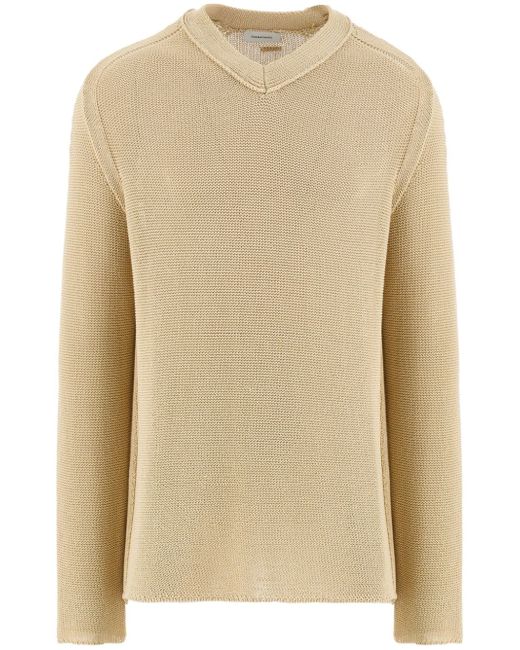 Ferragamo V-neck linen-blend jumper