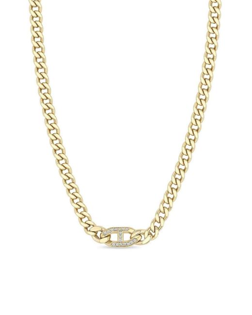 Zoe Chicco 14kt yellow diamond curb chain necklace