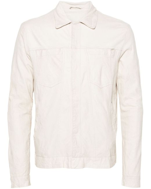 Giorgio Brato panelled leather shirt jacket