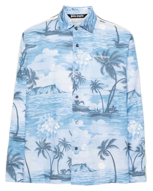Palm Angels Sunset-print track shirt