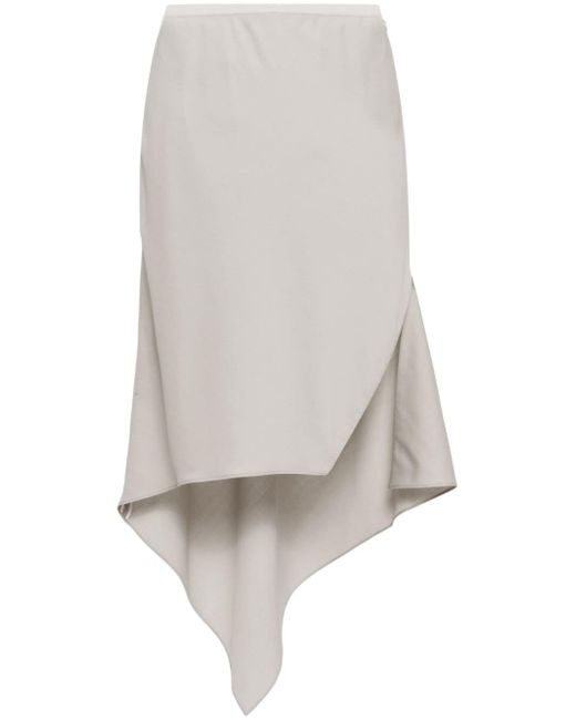 Helmut Lang asymmetric wool midi skirt
