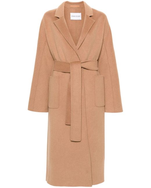 Stand Studio belted wool-blend coat