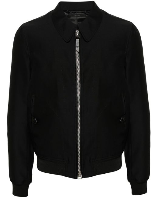 Tom Ford spread-collar zip-up shirt jacket