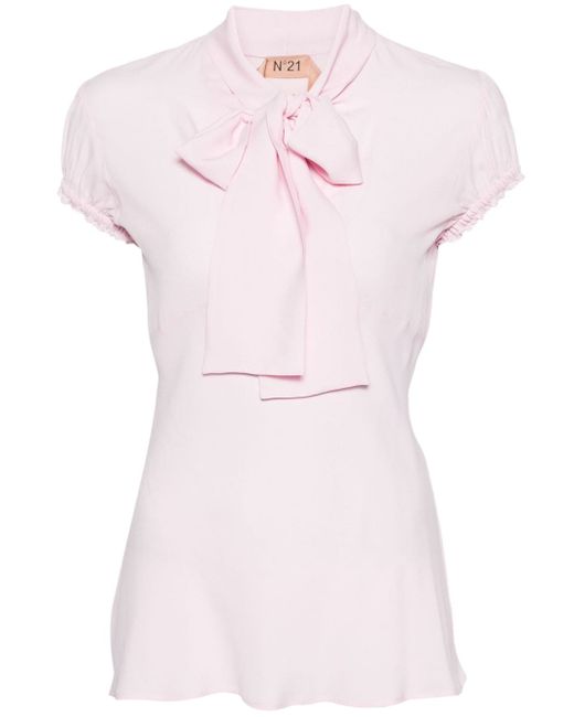 N.21 crepe short-sleeved blouse