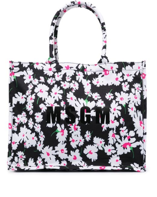 Msgm floral-print tote bag