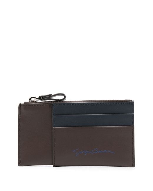 Giorgio Armani embossed-logo leather cardholder