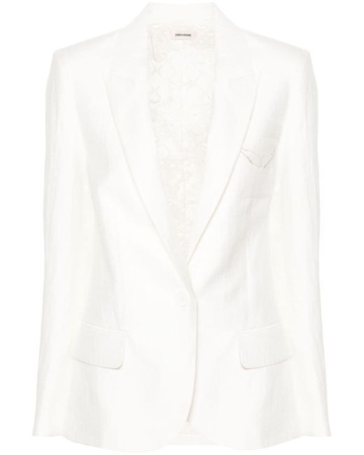 Zadig & Voltaire Vow single-breasted crinkled blazer