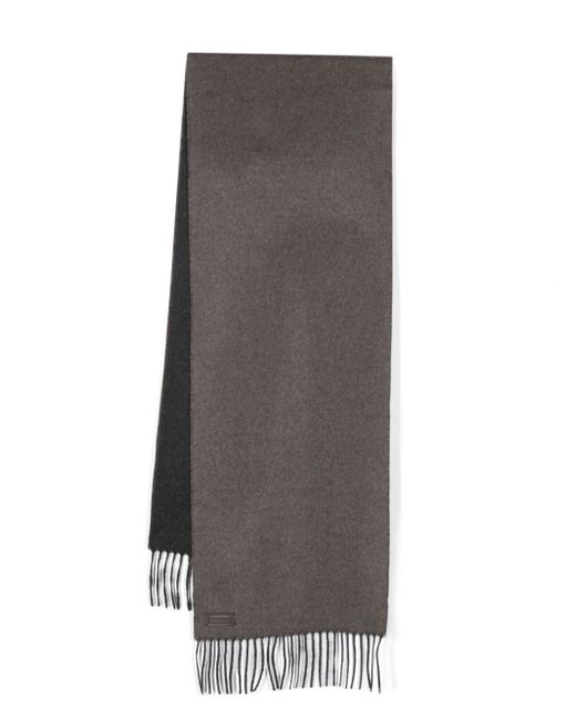 Canali logo-appliqué cashmere-blend scarf