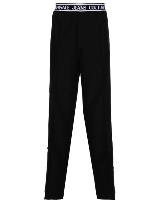 Versace Jeans Couture logo-waistband straight-leg trousers