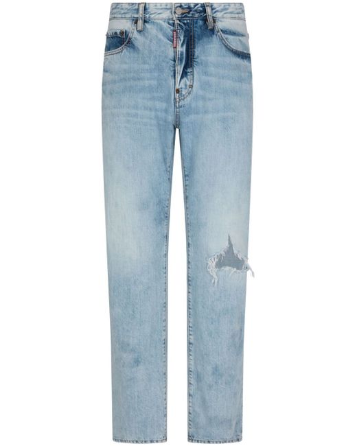 Dsquared2 ripped straight-leg jeans